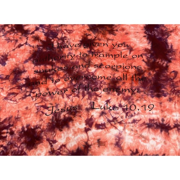 Vtg 90s Fear No Evil Luke 10.19 Jesus Single Stitch Tie-Dye T-Shirt Size Large - Picture 10 of 10